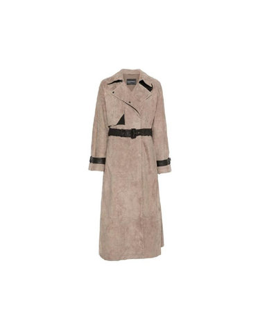 [해외직구] 그란데비타 해외 엠포리오아르마니 여성 LEATHER 트렌치코트 COAT EW003385AF28975U6128
