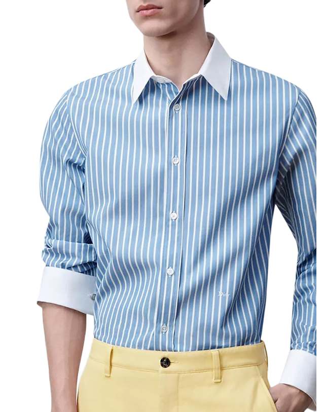 크리스찬디올 [해외직구] 해외 로마배송 크리스챤 디올 남성 배색 디테일 셔츠 693C501A3086 570 BLEU 착용컷