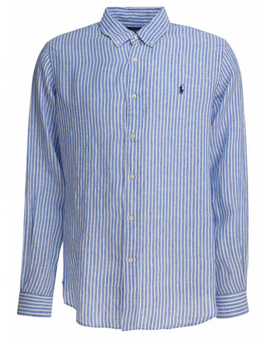 [라스트원] 라프리마 폴로 랄프 로렌 남성 스트라이프 린넨 셔츠 710873446001 5137A BLUEWHITE Blue