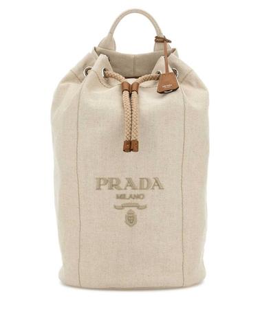 [해외직구] 25FW 프라다 리넨 블렌드 드로우스트링 더플백 2VY0112CX9 F0018 BEIGE O TAN