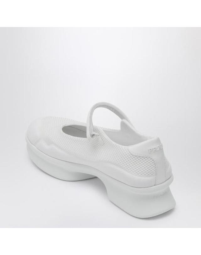 프라다 [해외직구] 25SS 프라다 뮬 슬리퍼 1F111O050YZU White 착용컷