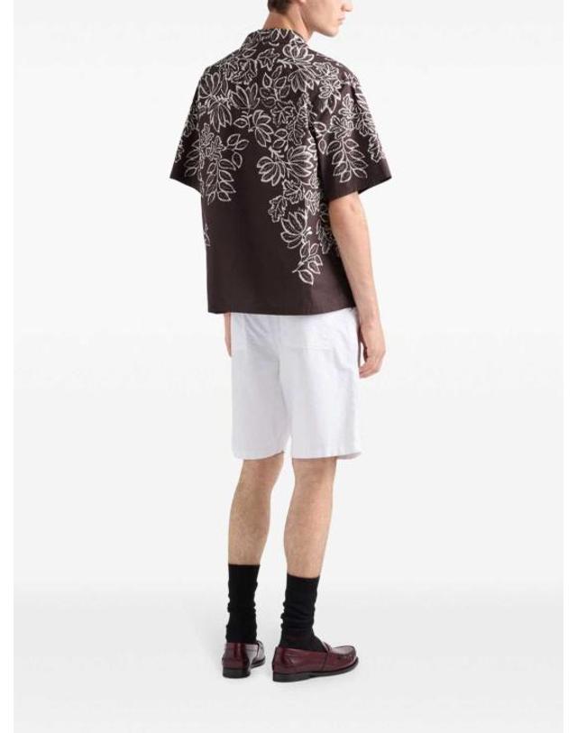 프라다 [해외직구] 25SS 프라다 반팔 셔츠 UCS41416YNSUMOF0003 Dark Brown 착용컷
