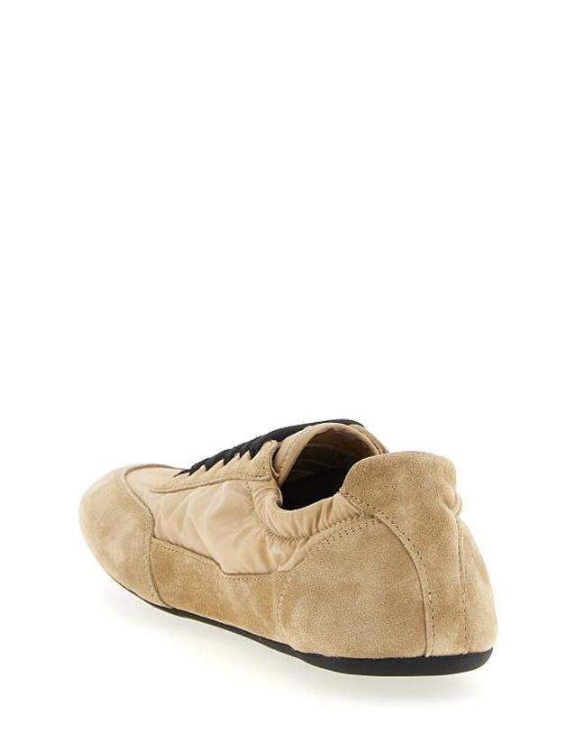 프라다 [해외직구] 25FW 프라다 컬랩스 스니커즈 1E959NF005D7CF0040 Beige 착용컷