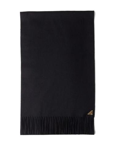 [해외직구] 26SS 프라다 삼각 로고 실크 캐시미어 머플러 1FS0652COP F0632 NERO1