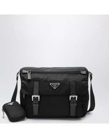 [해외직구] 26FW 프라다 삼각로고 리나일론 메신저백 1BD953B1MRV44 Black