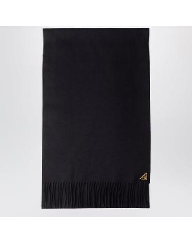 [해외직구] 26SS 프라다 삼각 로고 실크 캐시미어 머플러 1FS0652COP Black
