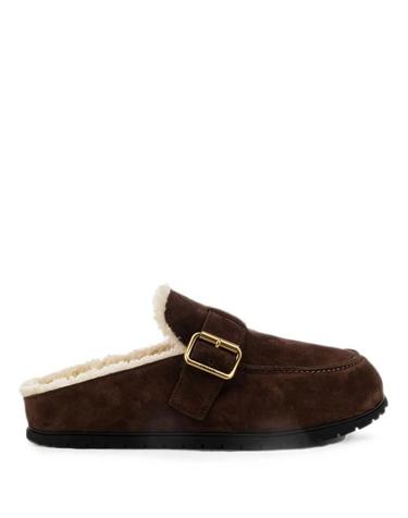 [해외직구] 26FW 프라다 스웨이드 셔링 뮬 스웨이드 셔링 뮬 1R548OFZF10JFTF0003 brown