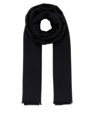 [해외직구] 26FW 프라다 자카드 프린지 울 실크 머플러 스카프 2FS0882C6K F0002 BLACK