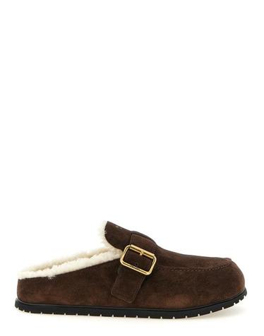 [해외직구] 26FW 프라다 스웨이드 셔링 뮬 스웨이드 셔링 뮬 1R548OFZF10JFTF0003 Brown