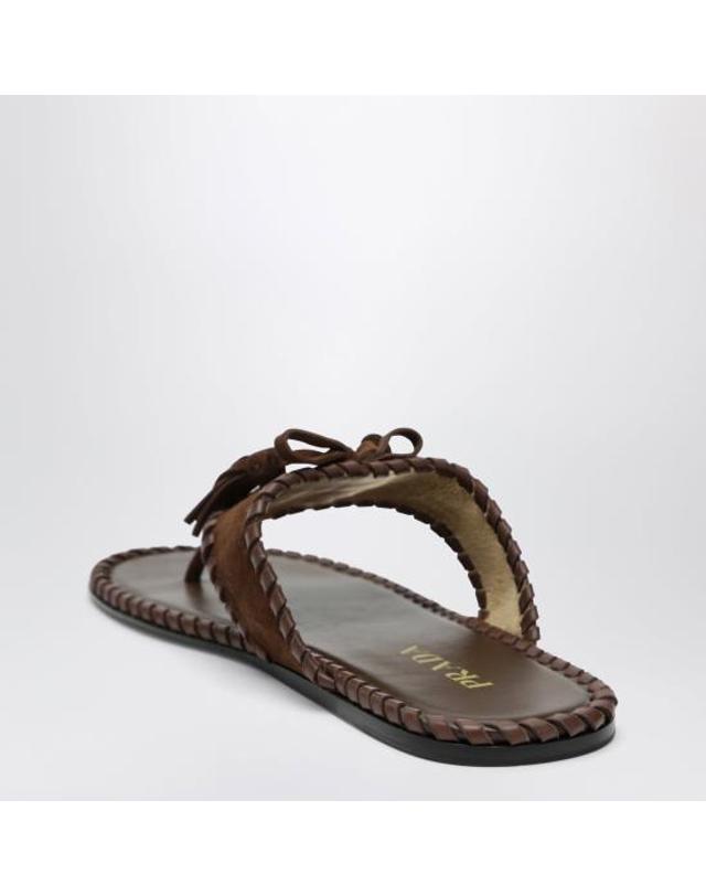 프라다 [해외직구] 26SS 프라다 뮬 슬리퍼 1Y389O005008 Brown 착용컷