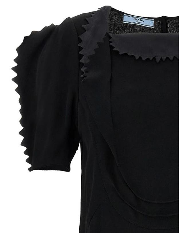 프라다 [해외직구] 25SS 프라다 블라우스 PR309971BM BLACK 착용컷