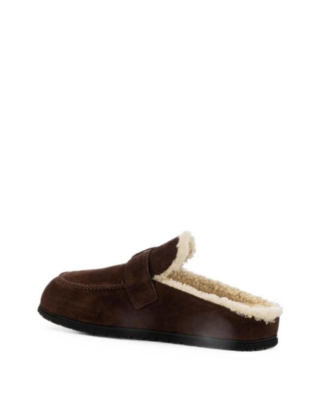프라다 [해외직구] 26FW 프라다 스웨이드 셔링 뮬 스웨이드 셔링 뮬 1R548OFZF10JFTF0003 brown 착용컷
