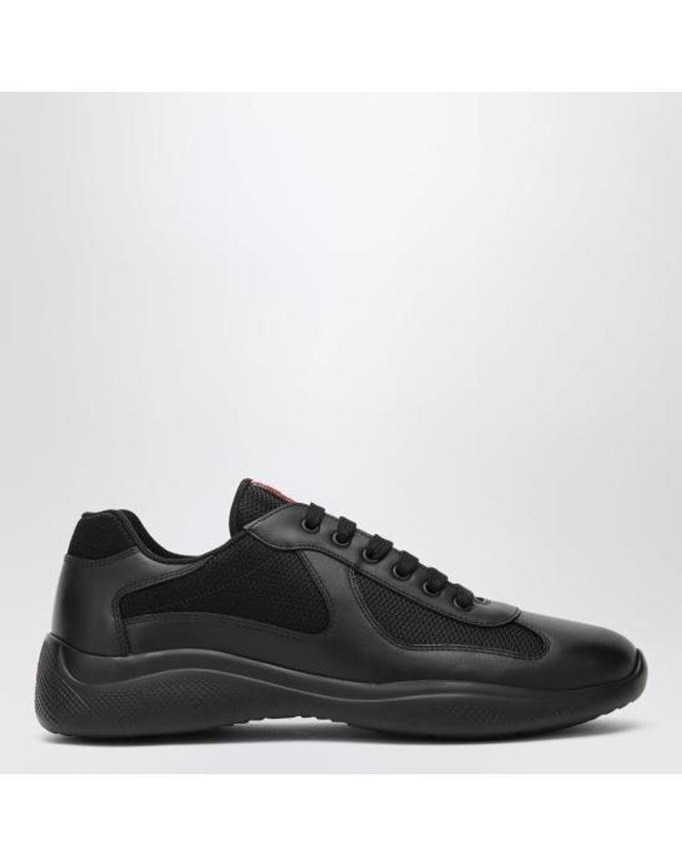 PRADA [해외] 26FW 프라다 아메리카 컵 가죽 및 바이크 패브릭 스니커즈 4E3400G0006GW Black
