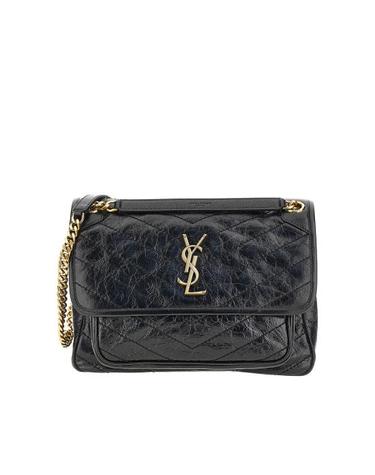 [해외직구] 26FW 생로랑 니키 미디움 빈티지 레더 6331840EN07 Black