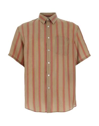 [해외직구] 26SS 생로랑 반팔 셔츠 859781Y2N33 9774 BEIGE ROUGE TABAC