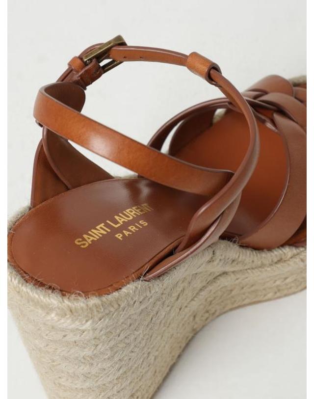 생로랑 [해외직구] 26SS 생로랑 트리뷰트 에스파드리유 웻지 스무스 레더 611924BDA00 2206 Leather 착용컷
