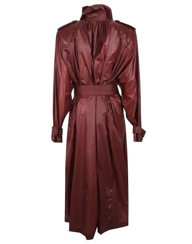 생로랑 [해외직구] 26SS 생로랑 트렌치 코트 870862YZ9GI6005 Burgundy 착용컷