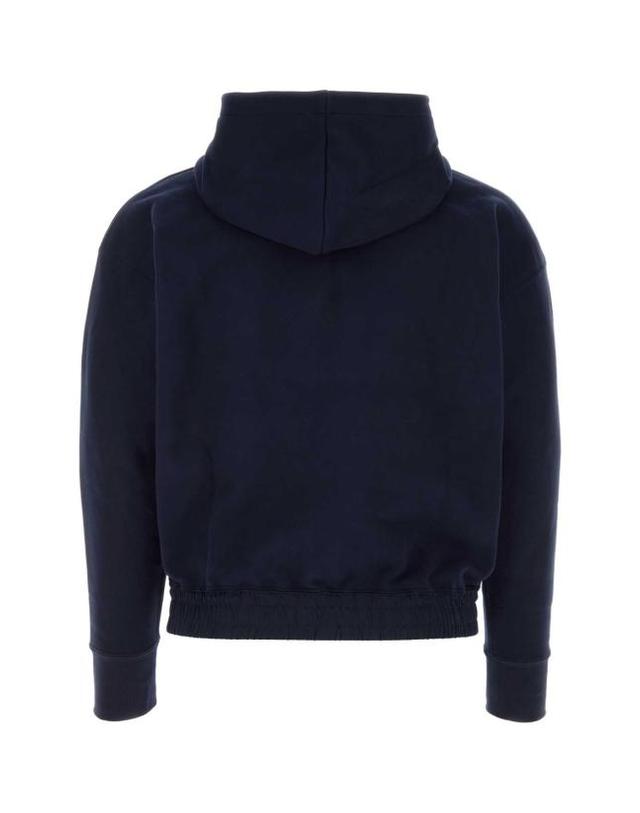 생로랑 [해외직구] 25FW 생로랑 프론트 로고 자수 후드 773358Y36SW 4140 NAVY 착용컷
