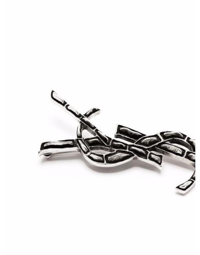 생로랑 [해외직구] 26FW 생로랑 YSL 오피움 크로커다일 브로치 470371Y15008142 SILVER 착용컷