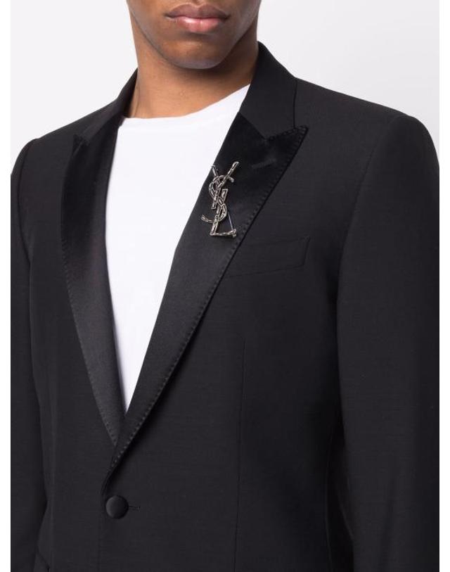 생로랑 [해외직구] 26FW 생로랑 YSL 오피움 크로커다일 브로치 470371Y15008142 SILVER 착용컷