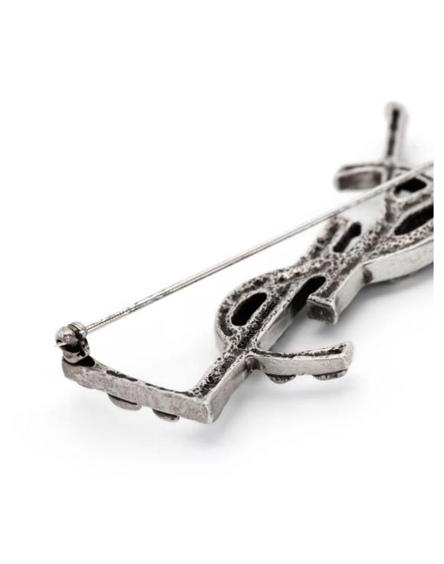 생로랑 [해외직구] 26FW 생로랑 YSL 오피움 크로커다일 브로치 470371Y15008142 SILVER 착용컷