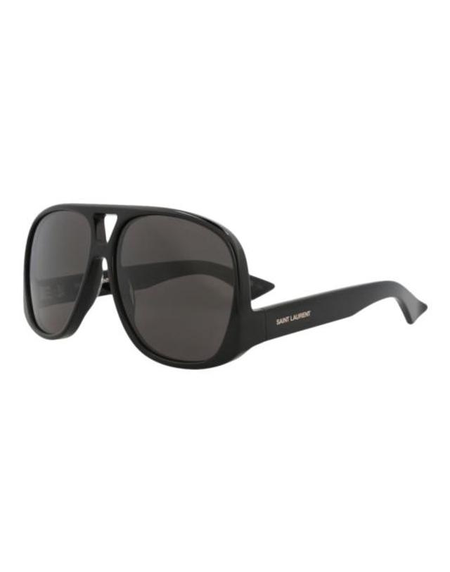 생로랑 [해외직구] 생로랑 아세테이트 솔래스 파일럿 선글라스 SL652SOLAC 30014961 001 00011 NS Black 착용컷