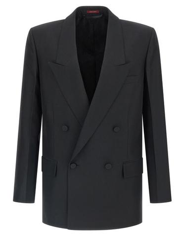 [해외직구] 25FW 구찌 더블 브래스트 테크니컬 파나마 자켓 849881Z7AYA1000 Black