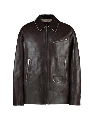 [해외직구] 24FW 구찌 가죽 자켓 801756XNA12 2433 brown