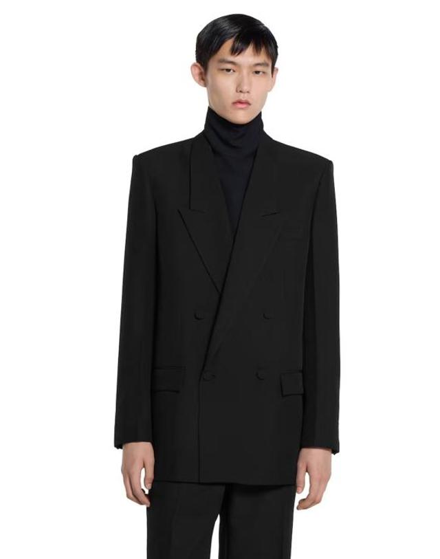 구찌 [해외직구] 25FW 구찌 더블 브래스트 테크니컬 파나마 자켓 849881Z7AYA 1000 Black 착용컷