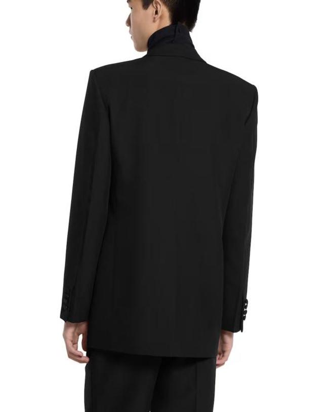 구찌 [해외직구] 25FW 구찌 더블 브래스트 테크니컬 파나마 자켓 849881Z7AYA 1000 Black 착용컷