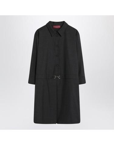 [해외직구] 25FW 구찌 홀스빗 울 드레스 836243Z8B12 Grey