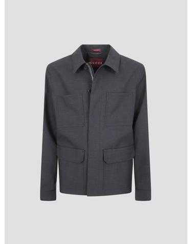 [해외직구] 26SS 구찌 셀비지 디테일 울 재킷 853006ZAS68 1076 DRK GREY GREEN MC