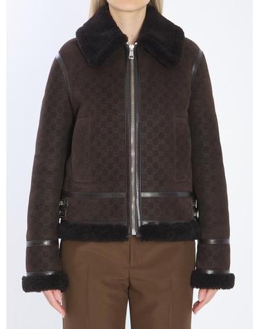 [해외직구] 26FW 구찌 프린트 스웨이드 쉐어링 자켓 835526XSAGB 2037 BROWN
