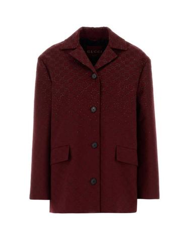 [해외직구] 26SS 구찌 크리스털 GG 캔버스 패딩 재킷 853047ZKU09 6207 Burgundy