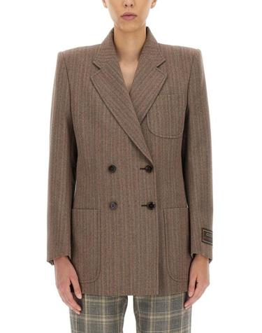 [해외직구] 구찌 헤링본 울 더블 수트 자켓 703283 ZACZE2255 Brown