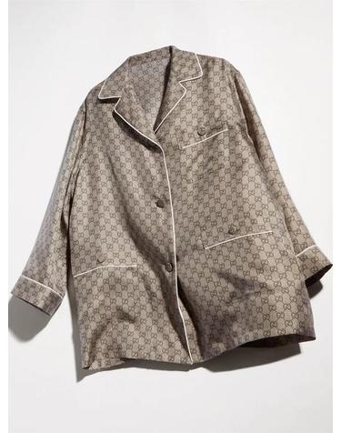 [해외직구] 26FW 구찌 프린트 실크 트윌 셔츠 875471ZAUUN 2270 BEIGE