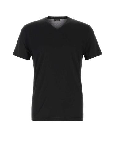 [해외직구] 26FW 구찌 실크 저지 브이넥 티셔츠 866186XJHVZ 1000 BLACK