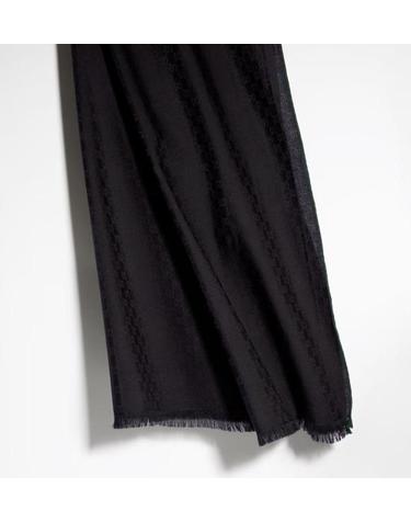 [해외직구] 26FW 구찌 GG 울 실크 자카드 스카프 8705434GAK3 1066 BLACK DARK GREEN