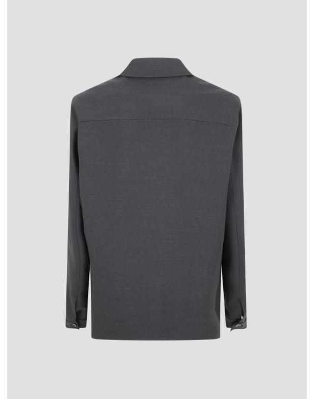 구찌 [해외직구] 26SS 구찌 셀비지 디테일 울 재킷 853006ZAS68 1076 DRK GREY GREEN MC 착용컷