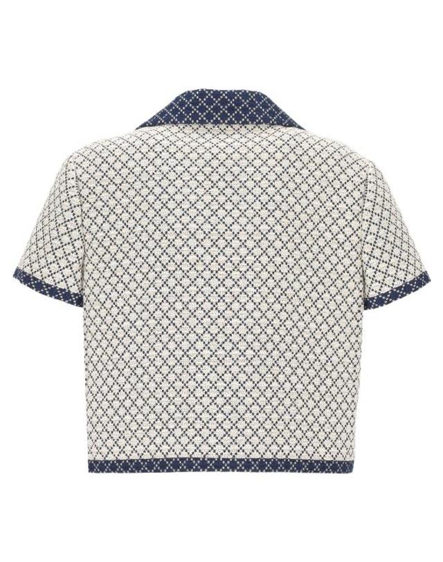 구찌 [해외직구] 25FW 구찌 다이아몬드 코튼 부클레 자켓 826056 ZASW89037 Cream blue 착용컷
