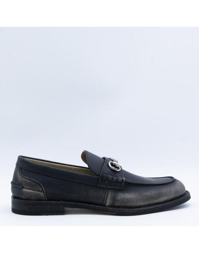 구찌 [해외직구] 26SS 구찌 로퍼 853291 AAFZ41000 WASHED BLACK 착용컷