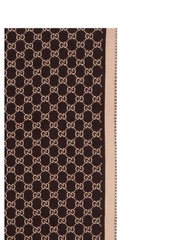 구찌 [해외직구] 26FW 구찌 울 자카드 스카프 8355343G2002172 DARK BROWN 착용컷