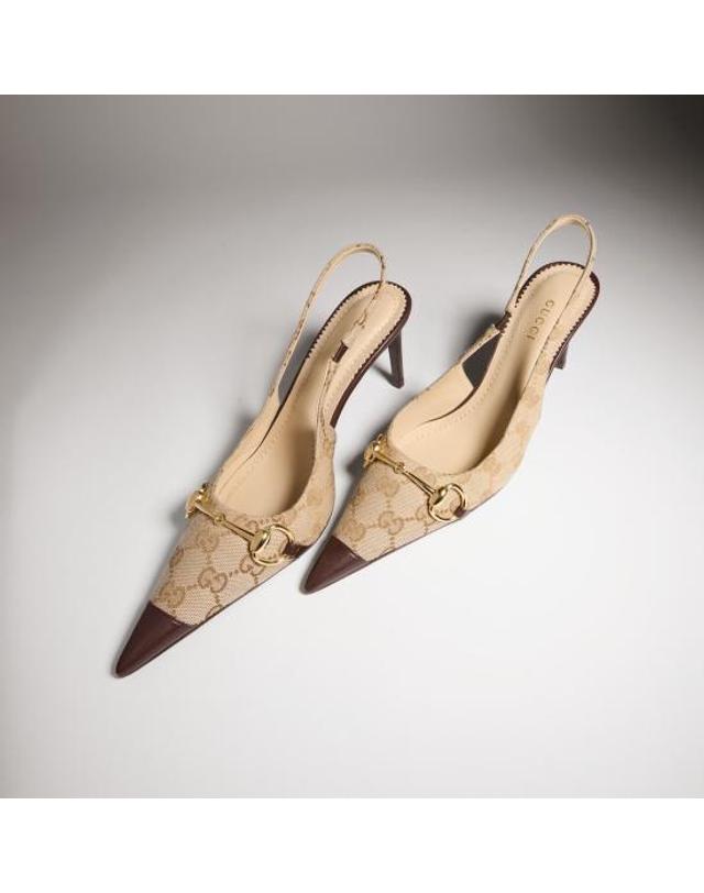 구찌 [해외직구] 26FW 구찌 돈나 슬링백 펌프스 힐 A0068TFAGHW9650 BEIGE 착용컷