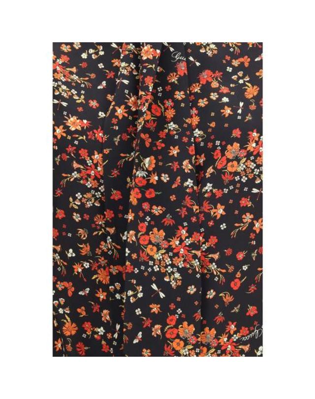 구찌 [해외직구] 26FW 구찌 플로라 프린트 넥 리본 실크 셔츠 블라우스 GU865102ZAU231072BB BLACK 착용컷