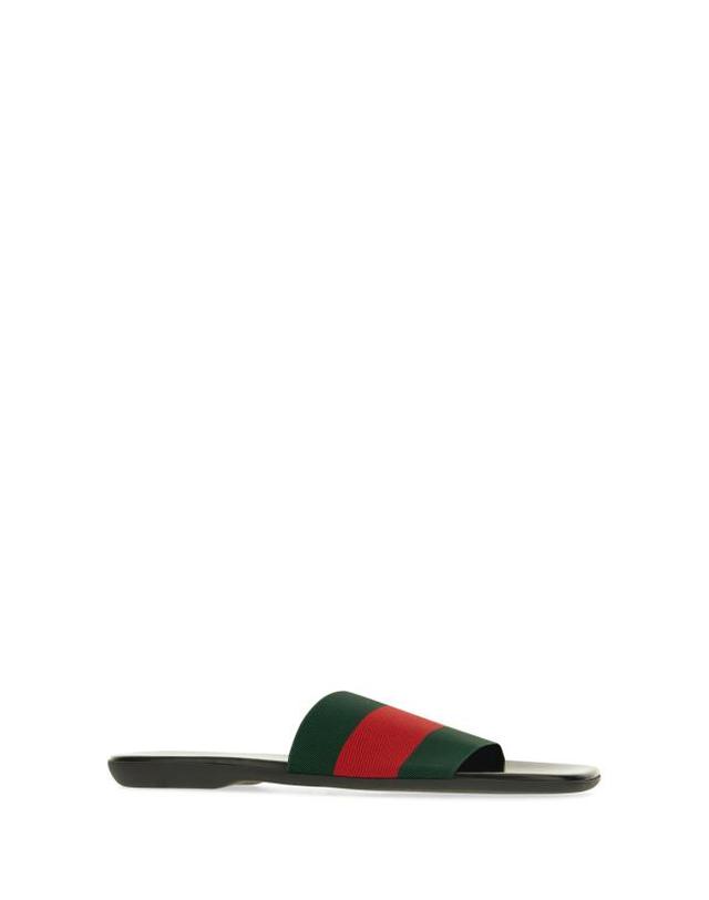 구찌 [해외직구] 26FW 구찌 슬라이드 웨브 샌들 A006HQHAAOX 8460 Multicolored 착용컷