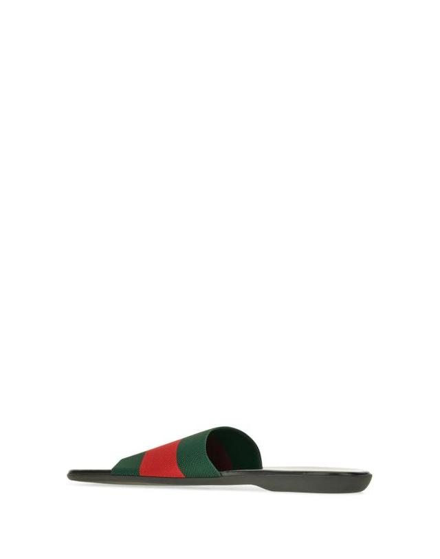 구찌 [해외직구] 26FW 구찌 슬라이드 웨브 샌들 A006HQHAAOX 8460 Multicolored 착용컷