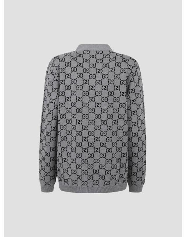 구찌 [해외직구] 25FW 구찌 리버서블 GG 울 자카드 가디건 798157XKEJP 1045 SMK GREY BLACK 착용컷