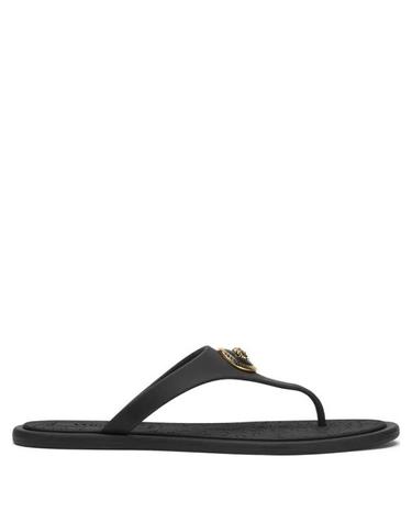 [해외직구] 26FW 베르사체 알리아 러버 플랫 뮬 슬리퍼 10162481A10983 1B00V BLACK VERSACE GOLD
