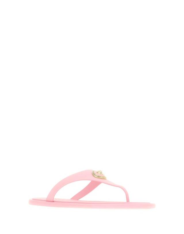 베르사체 [해외직구] 26SS 베르사체 알리아 러버 플랫 샌들 10162481A10983 1PS1V PINK GOLD 착용컷
