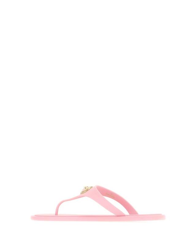 베르사체 [해외직구] 26SS 베르사체 알리아 러버 플랫 샌들 10162481A10983 1PS1V PINK GOLD 착용컷